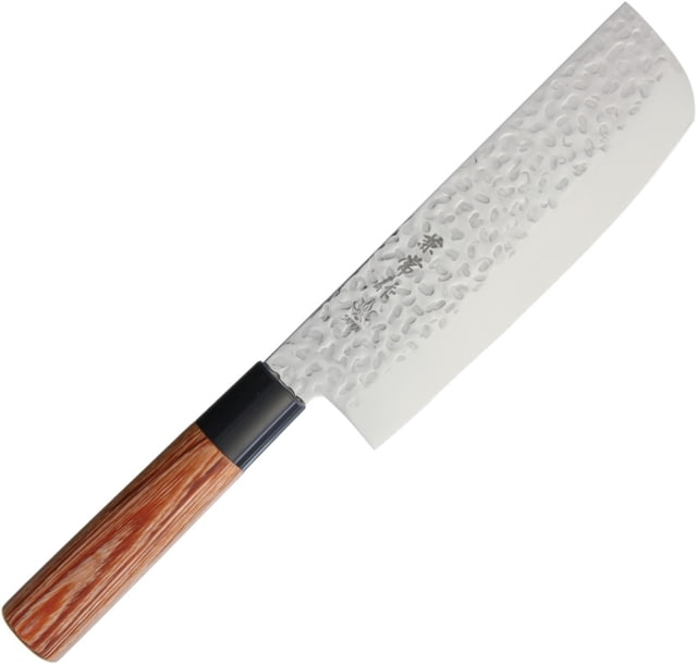 Kanetsune Usubagata 165mm Kitchen Knives 11.75in Overall 6.88in Hammered Finish Dsr-1K6 Hc SS Blade Wood Handle Plastic Guard - Kanetsune