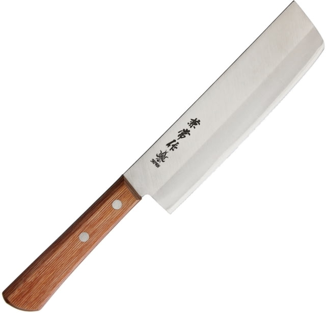 Kanetsune Usubagata Kitchen Knives 11.25in Overall 6.5in Satin Blade Blade Features Takefu-Shiro-2 High Carbon Steel Core Sandwiched Between Sus410 SS - Kanetsune