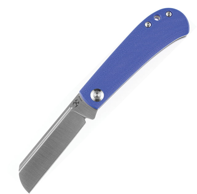 Kansept Knives Bevy Slip Joint Folding Knife 3.00 in 154CM Stainless Steel Satin Finish Clip Point Blade Blue G10 Handle - Kansept Knives