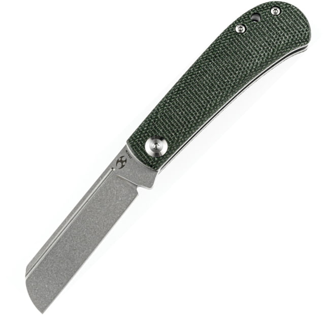 Kansept Knives Bevy Slip Joint Micarta 3.00 in Folding Knife Green canvas micarta - Kansept Knives