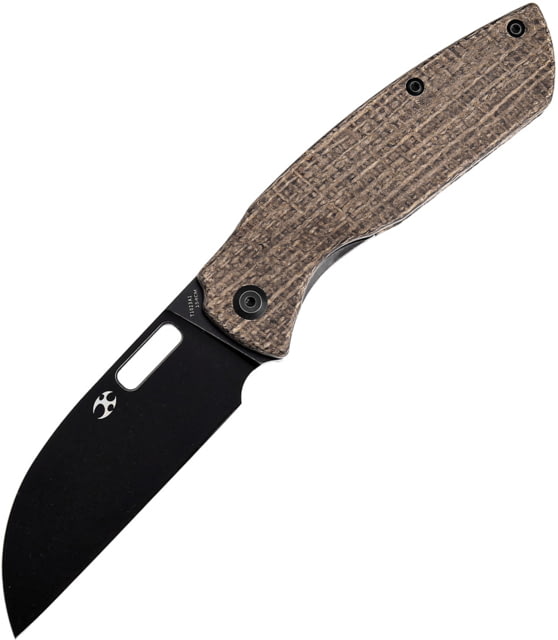 Kansept Knives Convict Linerlock Brown 3.25 in Folding Knife Brown burlap micarta