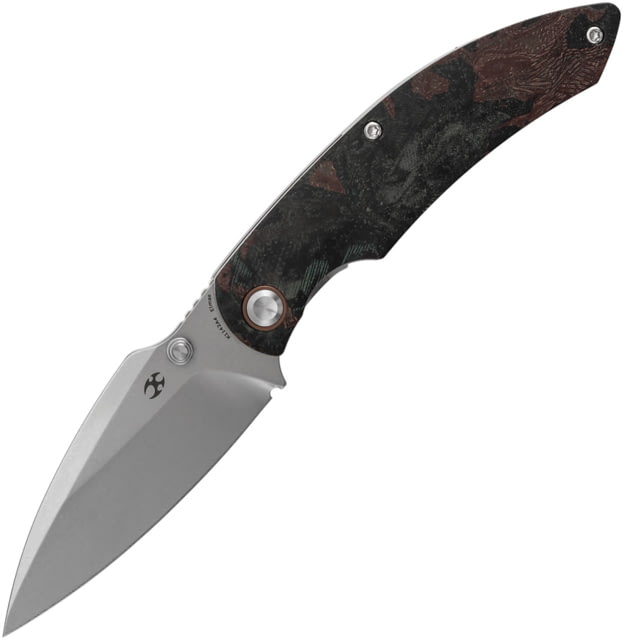 Kansept Knives Falk Linerlock Green Burl - Kansept Knives