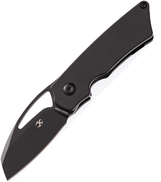Kansept Knives Goblin Framelock Black Folding Knife 2.25" black coated S35VN stainless blade Black finish titanium handle - Kansept Knives