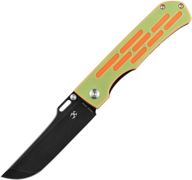 Kansept Knives Reedus Linerlock Grn/Org 3.50 in Folding Knife Orange and green G10