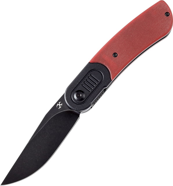 Kansept Knives Reverie Black/Red Folding Knife 4in Closed 3in Black Stonewash 154CM SS Blade Black/Red G10 Handle Black Nylon Pouch