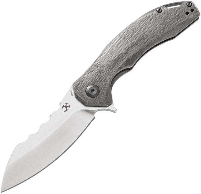 Kansept Knives Spirit Linerlock Woodgrain Folding Knife 3.75" satin finish S35VN stainless blade Titanium handle - Kansept Knives