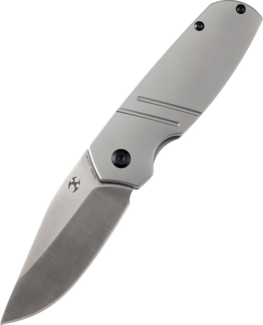 Kansept Knives Turaco Titanium Folding Knife 3.88in Closed 2.88in Satin CPM S35VN SS Blade Bead Blast Titanium Handle Black Nylon Pouch - Kansept Knives