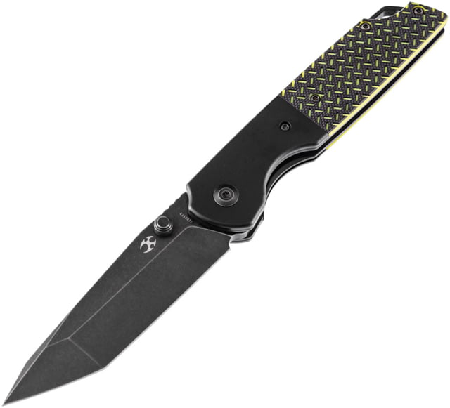 Kansept Knives Warrior Linerlock 3.50 in Folding Knife Black and green G10 - Kansept Knives
