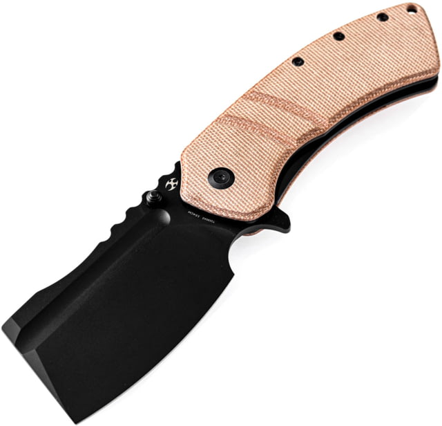 Kansept Knives XL Korvid Linerlock Brown 3.50 in Folding Knife Brown micarta