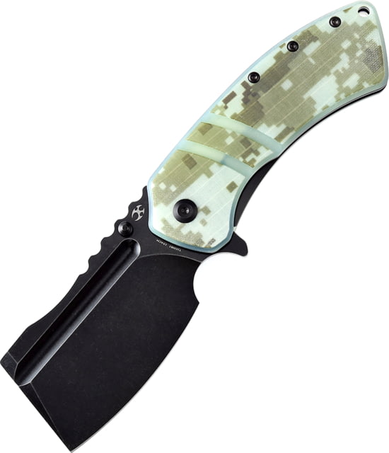 Kansept Knives XL Korvid Jade Camo Folding Knife 5.25in Closed 3.5in Black Stonewash 154CM SS Blade Jade Digital Camo Print G10 Handle Black Nylon - Kansept Knives