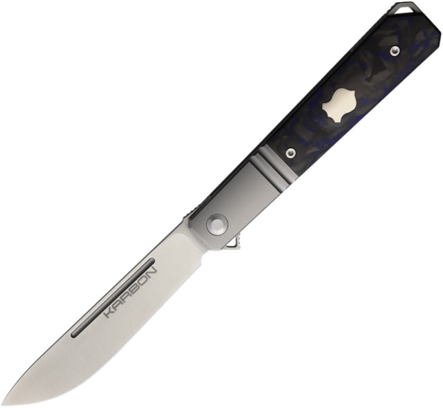 Karbon Knives Flatline Framelock Blue CF KARB116 - Karbon Knives