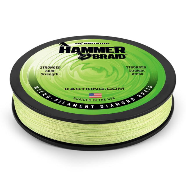 Kast King Hammer Braided Fishing Line Chartreuse 50 lb/150 yd