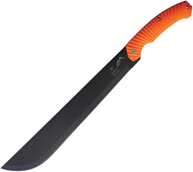 Katz Small Machete Knife 14" black finish stainless blade Orange rubberized synthetic handle MCH SM - Katz