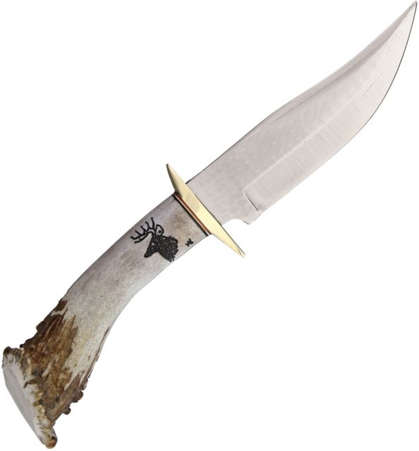Ken Richardson Knives Bowie Crown Horn Handle 6 in Fixed Blade Knife 5.875in Crown Horn Handle KR1432 6 BOWIE - Ken Richardson Knives