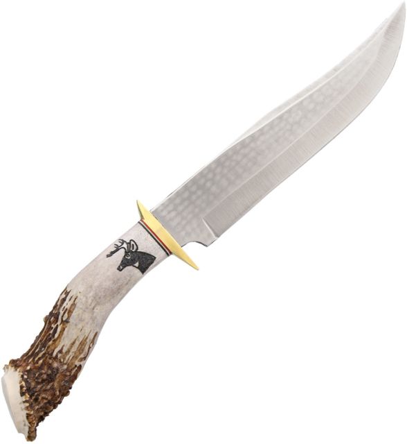 Ken Richardson Knives Horn Bowie Fixed Blade Knife 8in Standard Edge Horn Handle KR1410 8 BOWIE - Ken Richardson Knives