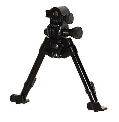 Versa-Pod All Steel Model 71 7-9in Prone Bipod w/Ski Feet And Universal Tactical Adaptor Black - Versa-Pod