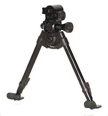 Versa-Pod All Steel Model 72 9-12in Standard Bench Bipod w/Ski Feet And Universal Tactical Adaptor Black - Versa-Pod