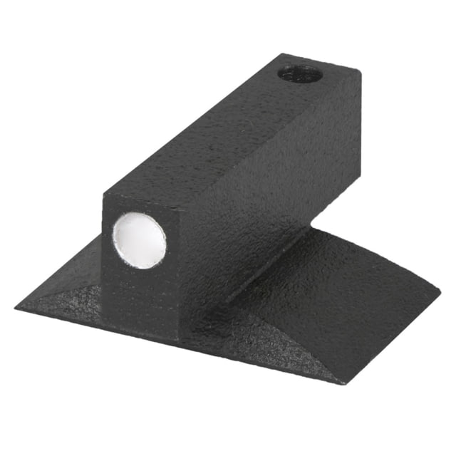 Kensight 1911 Serrated Patridge Blade Beveled Flat Base Arctic White Dot Front Sight 0.200in Tall Black