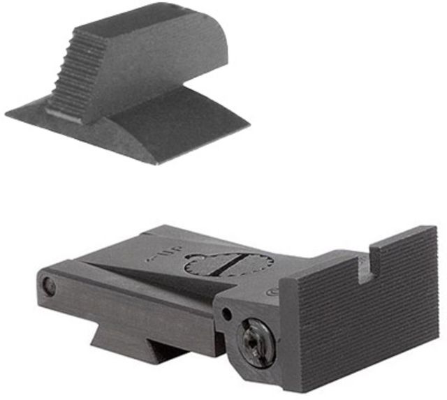 Kensight BoMar BMCS 1911 Deep Notch Pistol Sight w/ Square Serrated Blade Black - Kensight