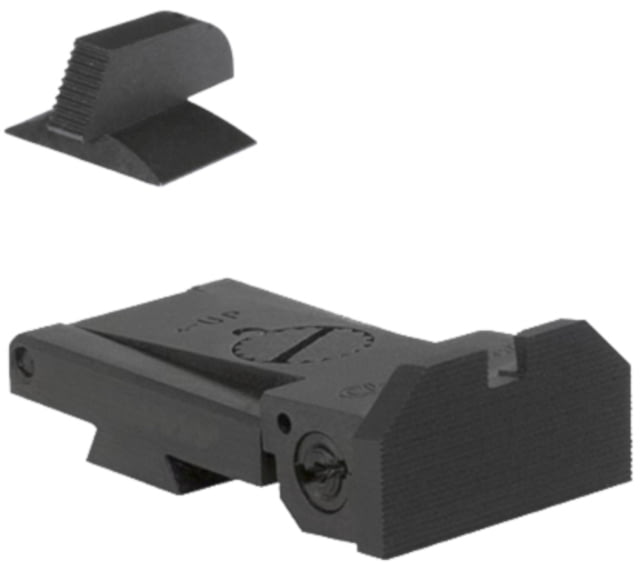 Kensight Bomar BMCS Serrated Adjustable Target 1911 Rear Pistol Sight w/ Beveled Blade Black - Kensight