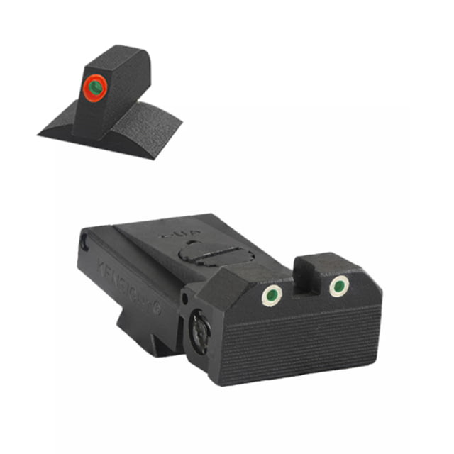 Kensight Bomar BMCS Beveled Blade Adjustable Target 1911 Rear Night Sight Set w/Deep Sight Notch Beveled Blade Black - Kensight