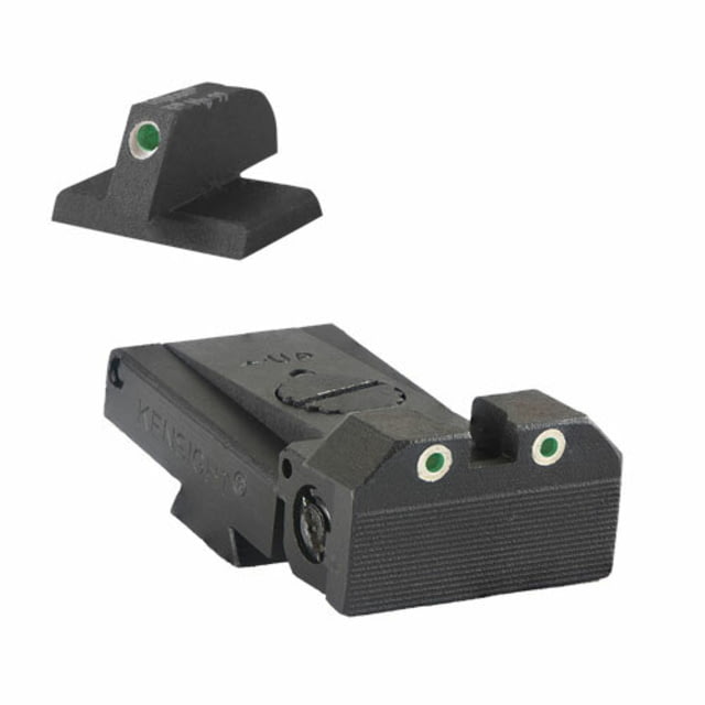 Kensight Bomar BMCS Adjustable Target 1911 Rear Night Sight Set w/Beveled Blade Black - Kensight