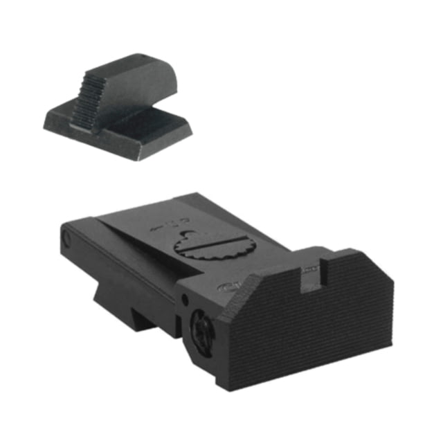 Kensight Bomar BMCS Adjustable Beveled Serrated Blade Pistol Sight 1911 Rear/Front Black - Kensight