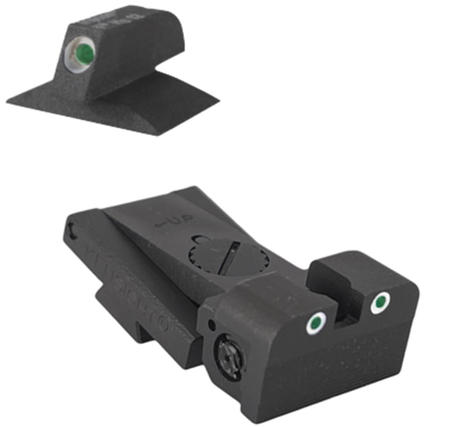 Kensight Bomar BMCS Adjustable Target 1911 Rear Night Sight Set w/ Deep Sight Notch 0.120in w/Square Blade Black - Kensight