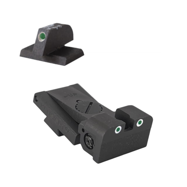 Kensight Bomar BMCS Adjustable Target 1911 Rear Night Sight Set w/Square Blade Black - Kensight