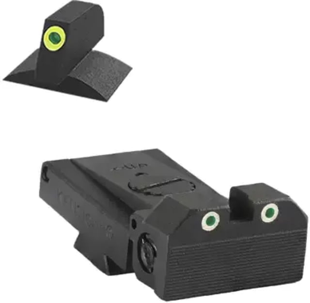 Kensight Bomar BMCS Deep Sight Notch Beveled Blade Adjustable Target 1911 Rear Night Sight Set Black - Kensight