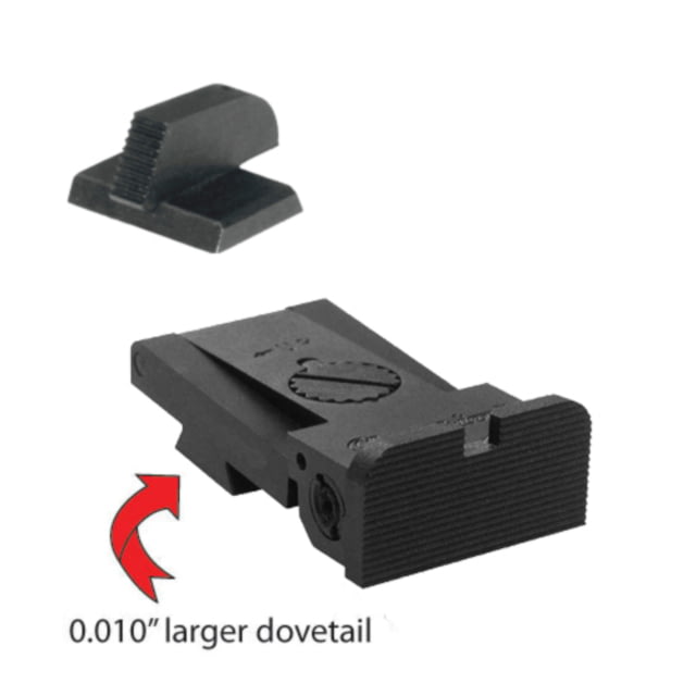Kensight Bomar BMCS Rounded Serrated Blade Adjustable Target 1911 Rear Sight w/ 0.200in Tall Black