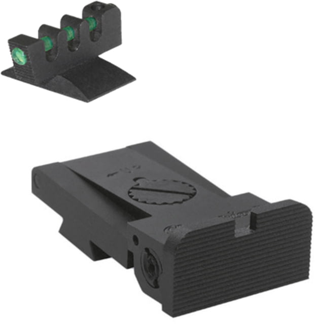 Kensight Bomar BMCS Adjustable Rounded Blade Fiber Optic Sight 1911 Rear/Front Black - Kensight