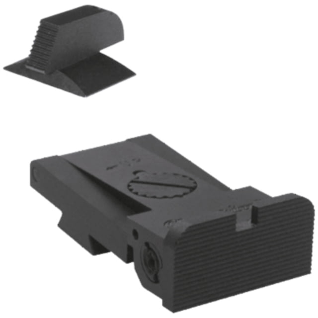 Kensight Bomar BMCS Serrated Adjustable Target 1911 Rear Pistol Sight w/ Rounded Blade Black - Kensight