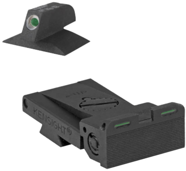 Kensight Bomar BMCS Adjustable Target 1911 Rear Night Sight Set w/Tritium Bar-Dot-Bar Black - Kensight