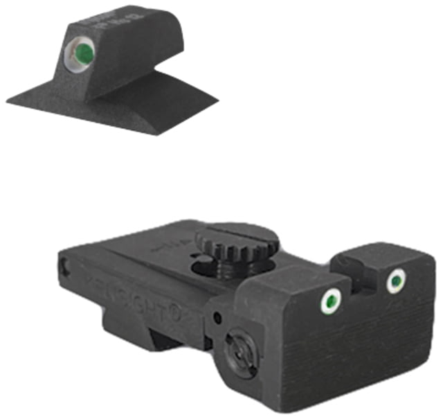 Kensight Bomar BMCS Adjustable Target 1911 Rear Night Sight Set w/Contoured Profile Black - Kensight