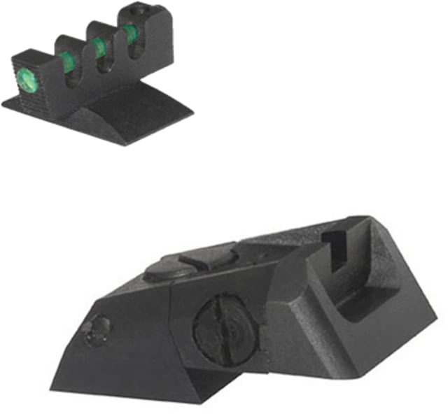 Kensight DAS Recessed Blade Fiber Optic Pistol Sight 1911 Rear/Front Black - Kensight