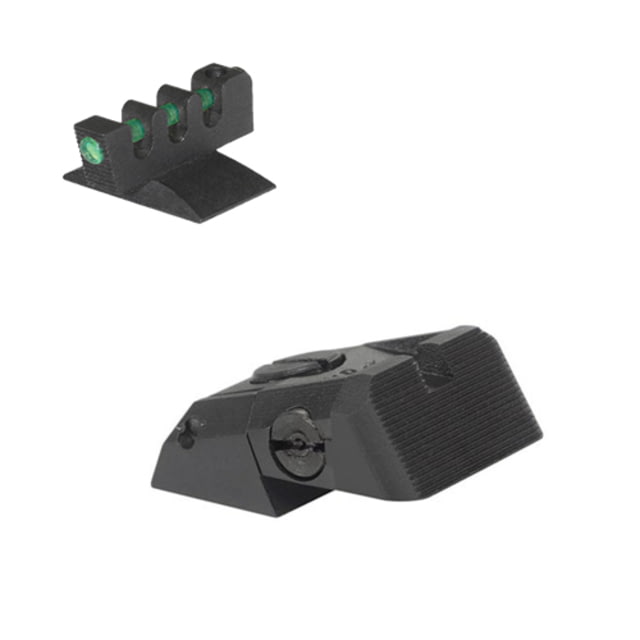 Kensight DAS Serrated Blade Fiber Optic Pistol Sight 1911 Rear/Front Black - Kensight