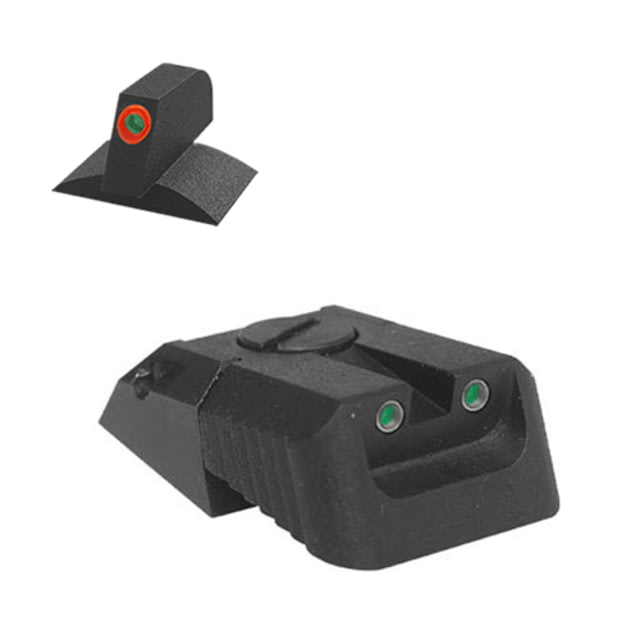 Kensight Recessed Blade DAS Adjustable Tritium Pistol Night Sight Orange Black - Kensight