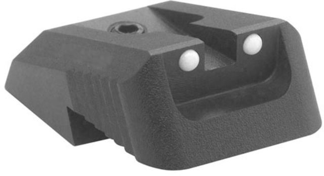 Kensight DFS 1911 Defense Fixed Rear Sight with Recessed Blade w/ Arctic White Dots Black