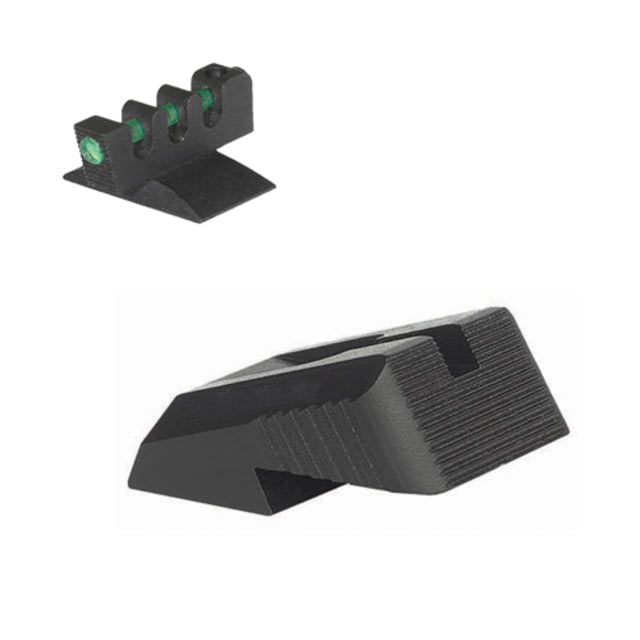 Kensight DFS Serrated Blade Contoured Fiber Optic Pistol Sight 1911 Rear/Front Black - Kensight