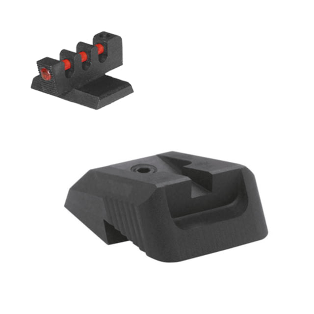 Kensight DFS Recessed Blade Flat Profile Fiber Optic Pistol Sight 1911 Rear/Front Black - Kensight