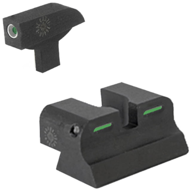 Kensight GI Series Bar-Dot-Bar Tritium Pistol Night Sight 70 Seriels Colt Tenon M1911-A1 Rear/Front Green Black - Kensight