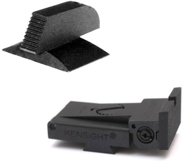Kensight TRT 1911 Set w/ Serrated Squared Blade & 0.200in Front Pistol Sight Black - Kensight