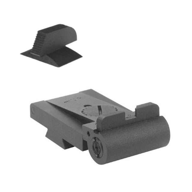 Kensight Rollo 1911 Low-Profile Serrated Contoured Profile Adjustable Combat Sight Set Black