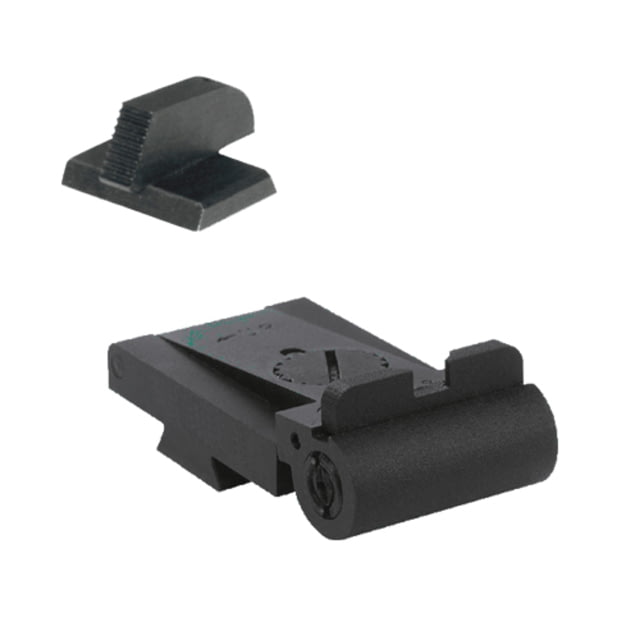 Kensight Rollo 1911 Low-Profile Serrated Square Profile Adjustable Combat Sight Set Black