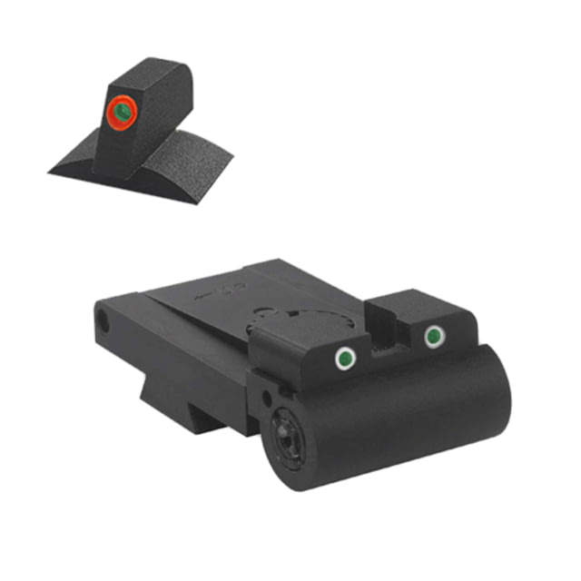 Kensight Rollo 1911 Low-Profile Adjustable Tritium Night Sight Set Orange - Kensight