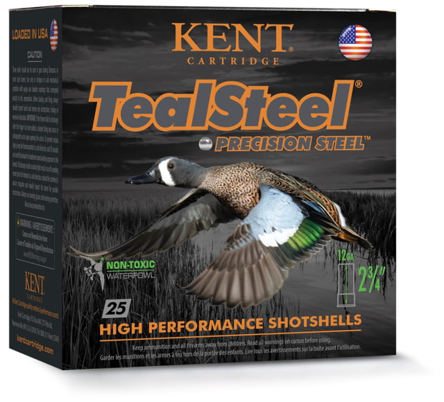 Kent Cartridge Kent Cartridge America Kent Teal Steel Shotshells 12ga 2-3/4" 1-1/4oz 1300fps #5 25/ct - $28.49 at Optics Planet