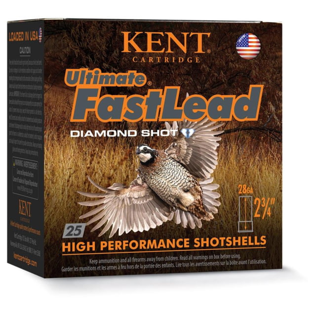 Kent Cartridge America Kent Ultimate FastLead Upland Shotshell 28ga 2-3/4 7/8oz 1300 Fps #7.5 25/ct t Cartridge America Kent Ultimate FastLead Upland Shotshell 28ga 2-3/4 7/8oz 1300 Fps #7.5 25/ct Ammo