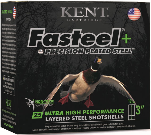 Kent Cartridge Fasteel+ 12 Gauge 1 1/2 oz 3.5in BBx2 Shotgun Ammo 25 Rounds - Kent Cartridge