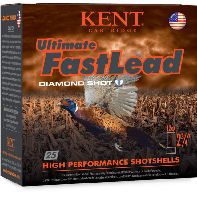 Kent Cartridge Ultimate Fast Lead 12 Gauge 1 1/4 Oz 2.7in 4 Shot Shotgun Ammo 25 Rounds